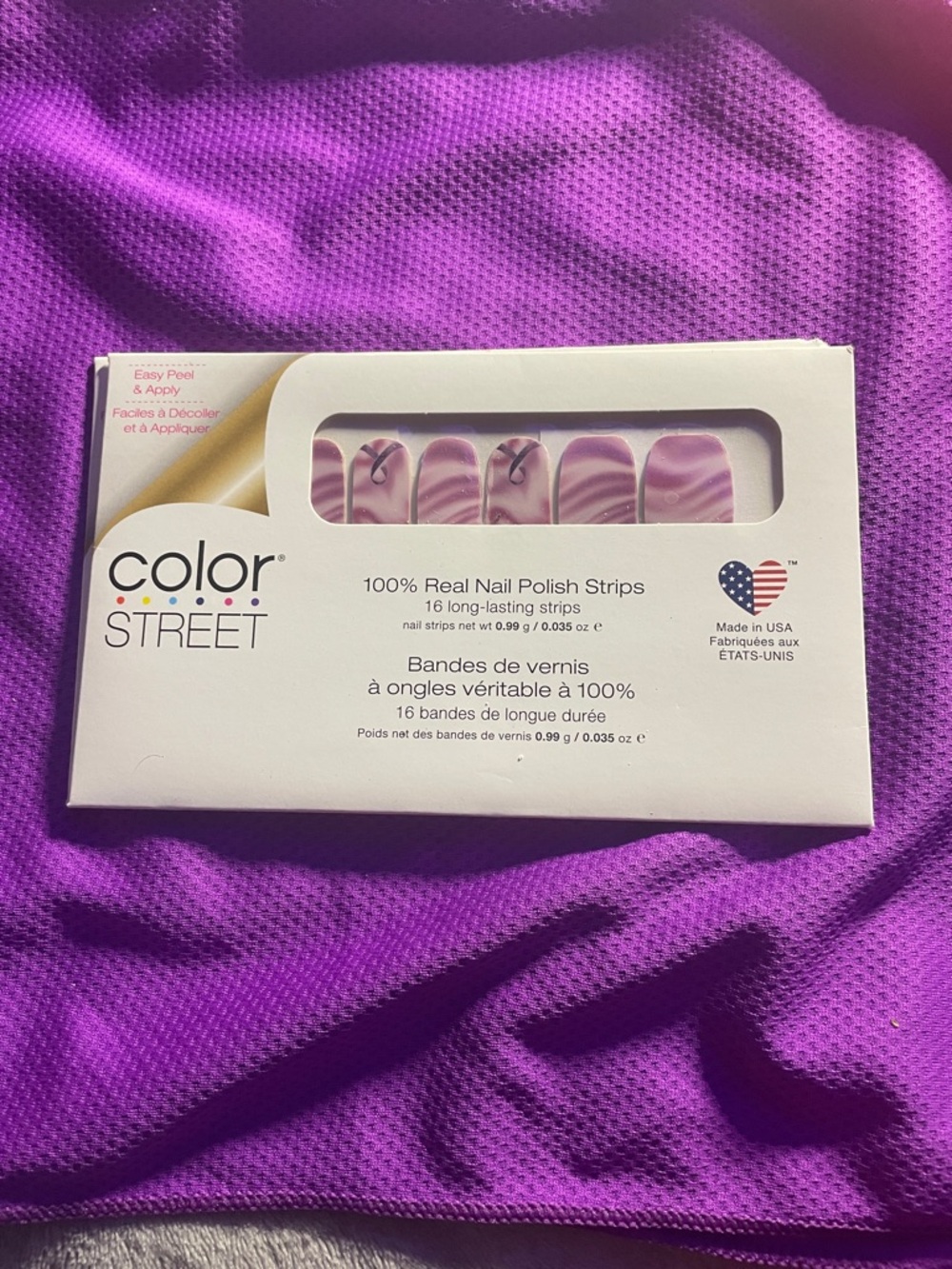 Color Street Purple Pink Marble Nail Strips